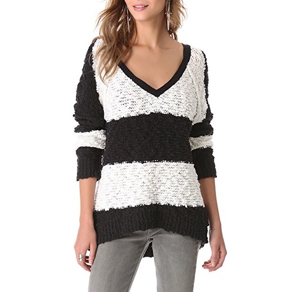 Free People Rugby Stripe Songbird Pullover - Picture 1 of 7